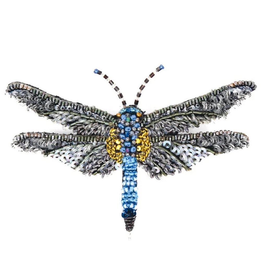 Blue Dasher Dragonfly Brooch Pin