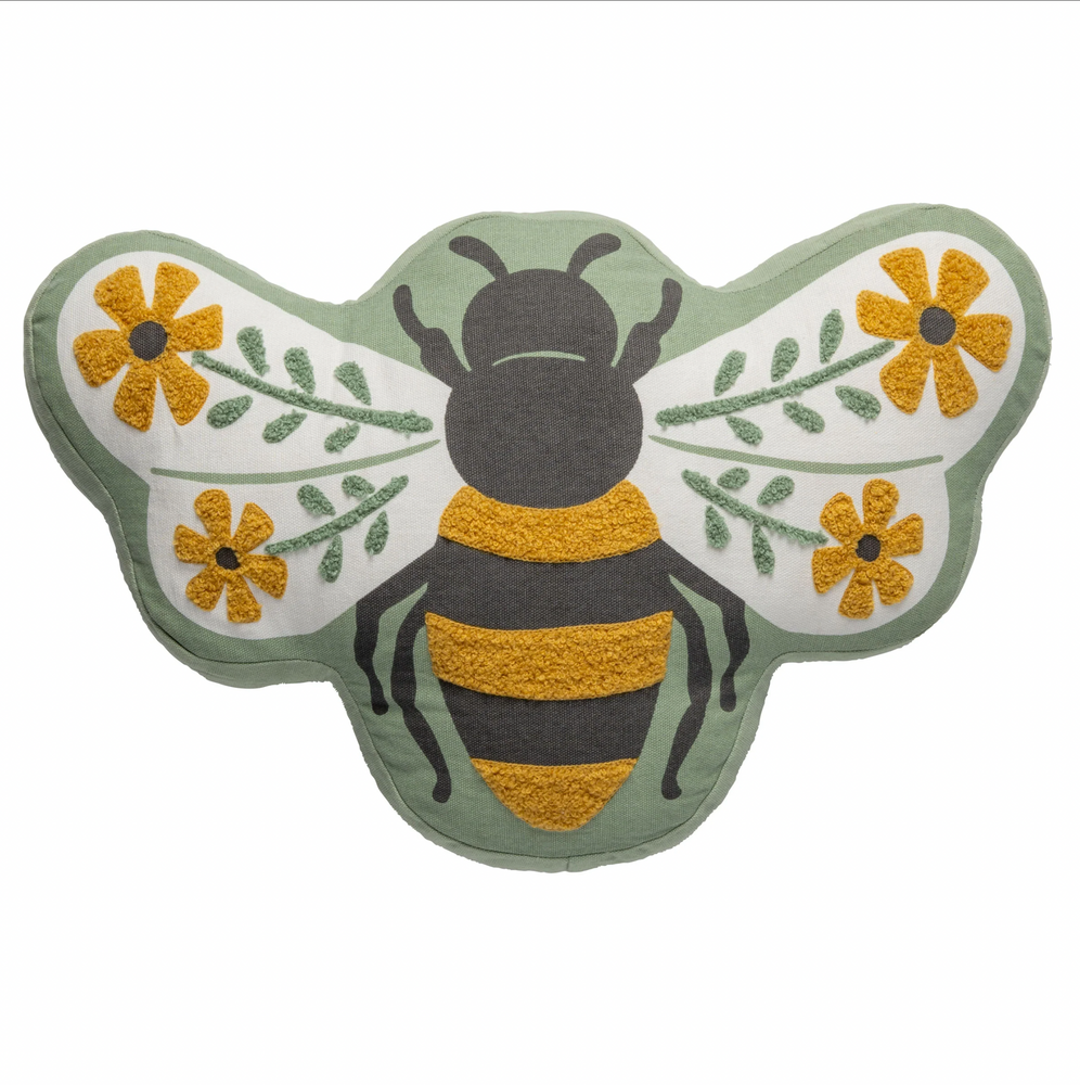 Bee Shaped Embroidered Pillow